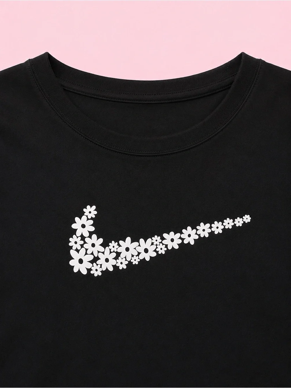 Kids Nike Black Dress with White Floral Swoosh